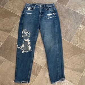 American eagle size 4 Reg Dark Blue Distressed Boyfriend Jeans